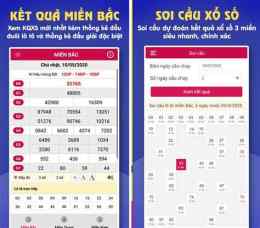 giao diện app cho xem xổ số