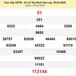 kết quả xổ số tây ninh 30 ngày