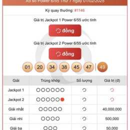 kết quả xổ số vietlott 6/55 hôm nay