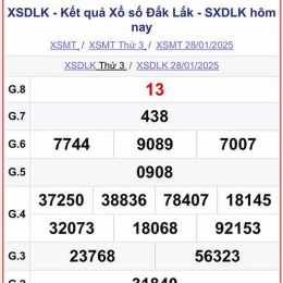 số xổ đăk lăk hôm nay