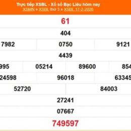 xổ số bạc liêu 17 tháng 3
