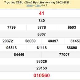 xổ số bạc liêu 24 tháng 2