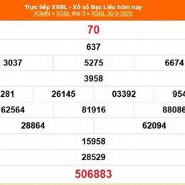 xổ số bạc liêu 30 tháng 9