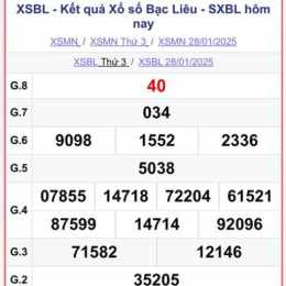 xổ số bạc liêu 60 ngày