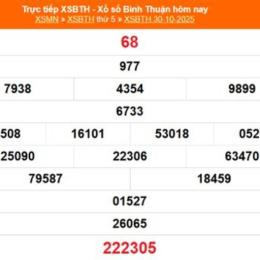 xổ số bình thuận 30 tháng 10