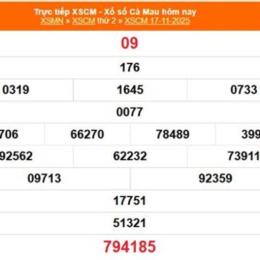 xổ số cà mau 17 tháng 8