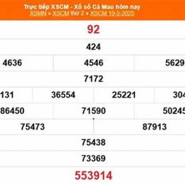 xổ số cà mau 19 tháng 1