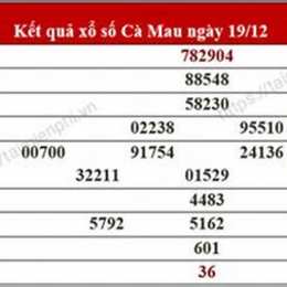 xổ số cà mau thứ hai tuần rồi