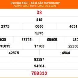 xổ số cần thơ 25 tháng 03