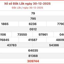 xổ số đắk lắk trong 30 ngày