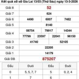 xổ số gia lai ngày 13 tháng 03