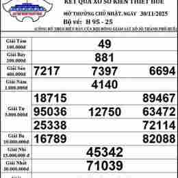 xổ số huế 30 ngày