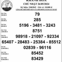 xổ số khánh hòa ngày 26 tháng 10