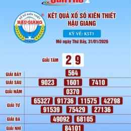 xổ số kiến thiết hậu giang ngày 1 tháng 8