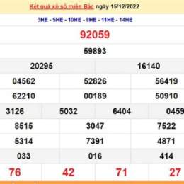 xổ số miền bắc thứ 5 tuần trước