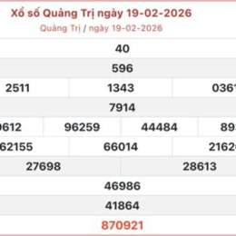 xổ số quảng trị ngày 19 tháng 2