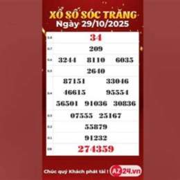 xổ số sóc trăng 29 tháng 10