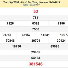 xổ số sóc trăng ngày 29 tháng 04