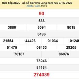 xổ số vĩnh long 27 tháng 2